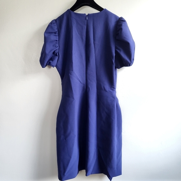 Likely Malta Short Sleeve Front Ruffle Navy Blue Mini Dress NWT Size 4 - Picture 9 of 12